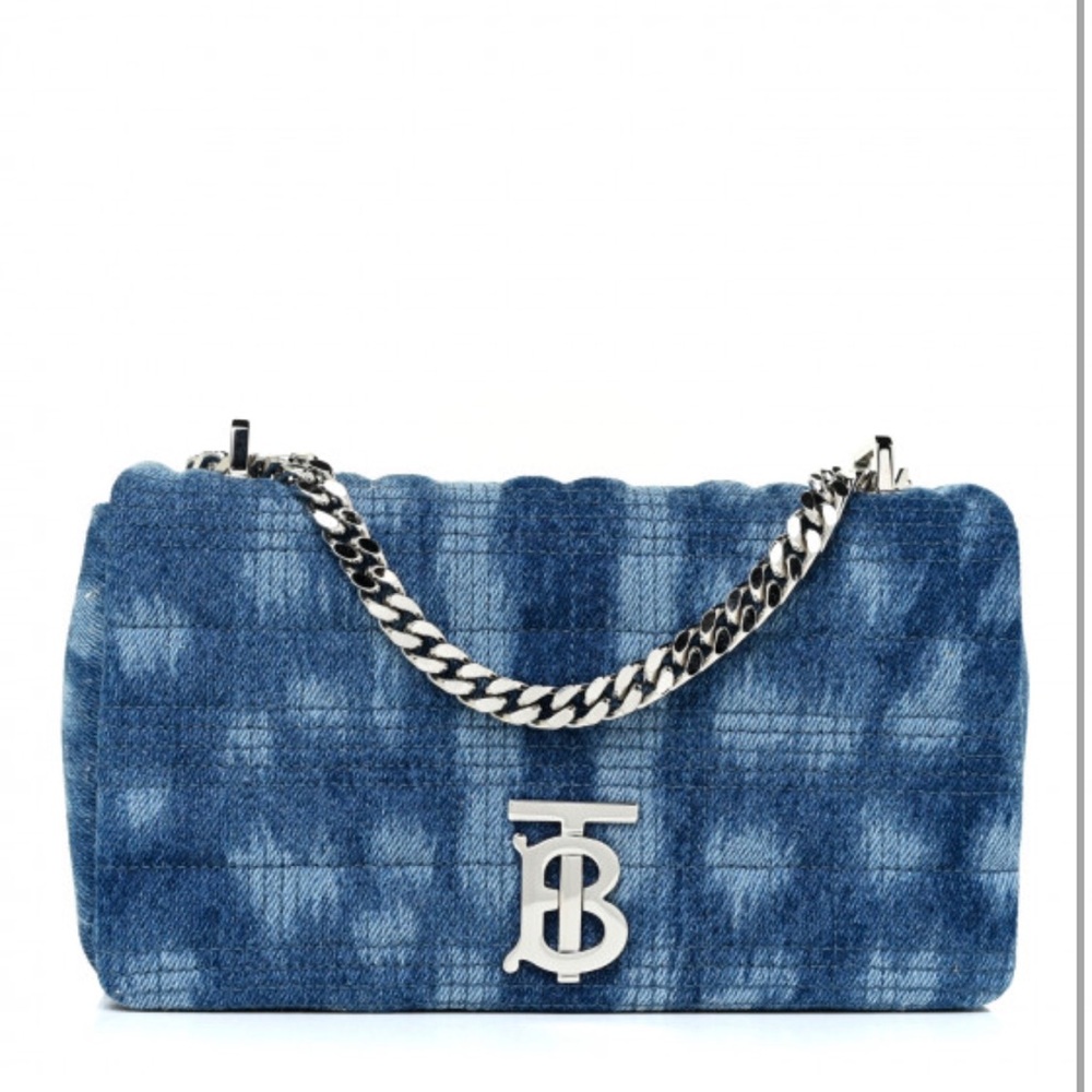 Denim Quilted Small Lola Bag Blue